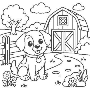 Çiftlik köpeği boyama sayfası