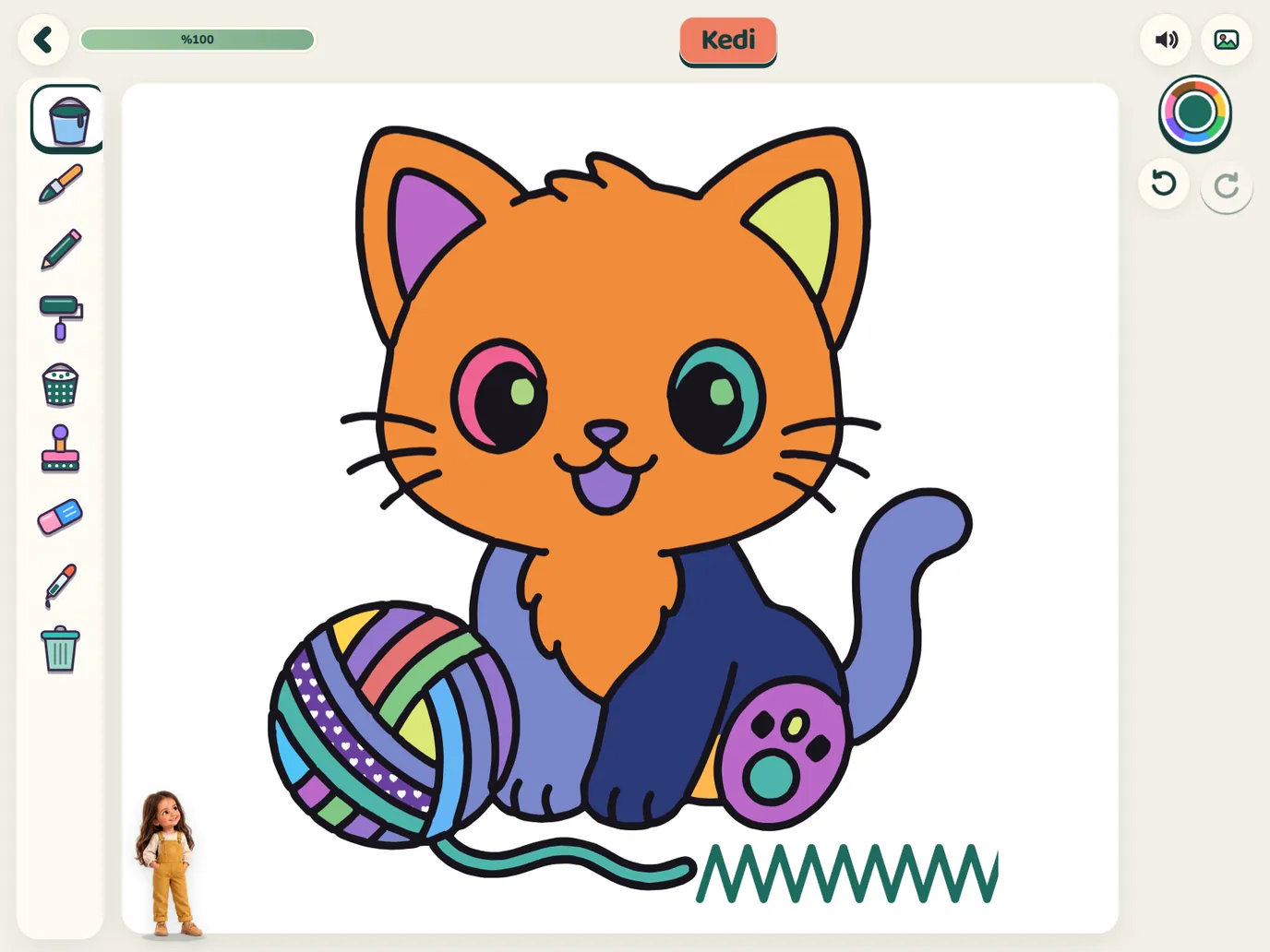 Rengârenk bitmiş kedi resmi